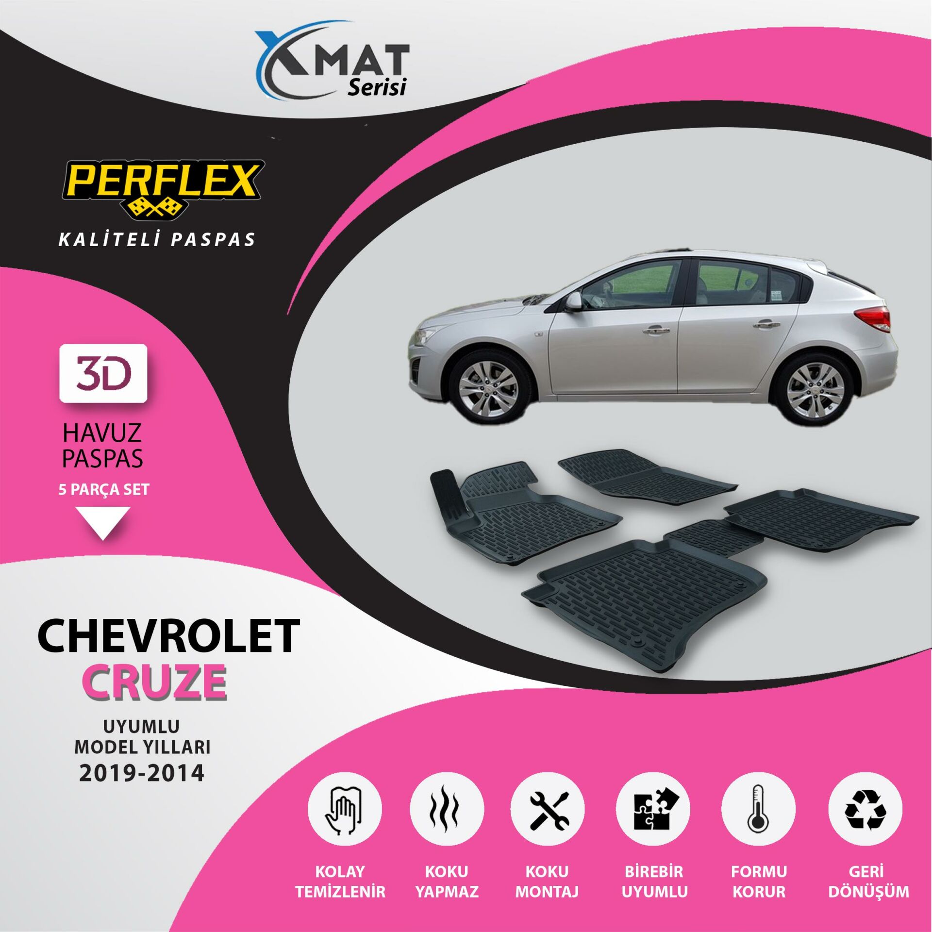 Perflex Paspas 3D Havuzlu X-Mat Cruze 2009-2014