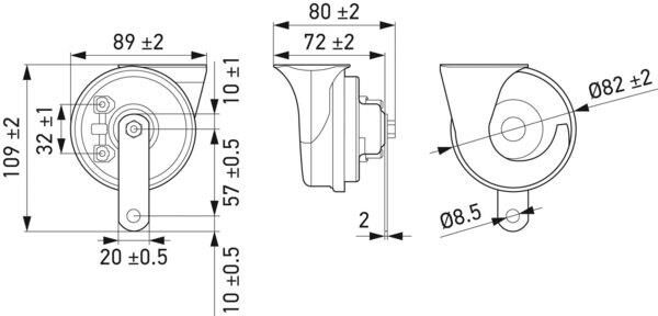 Hella Dadat Korna 12V 400-500Hz 110DB 3FH007424-801