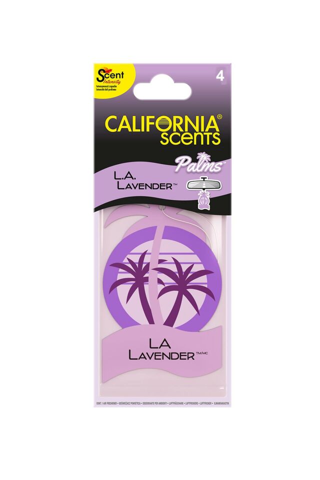 California Scents Palms LA Lavender Lavanta Çiçeği Parfümlü Asma Koku 4'lü Set