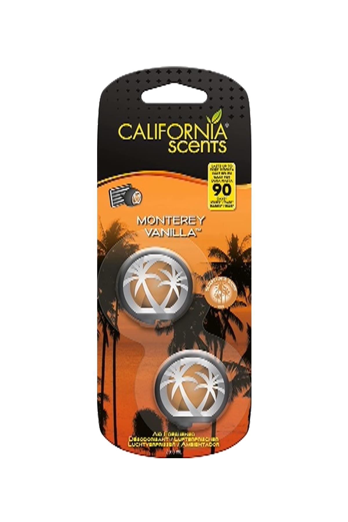 California Scents Mini Diffuser Monterey Vanilla Tatli Vanilya Parfümlü Kalorifer Geçme Koku 2'li