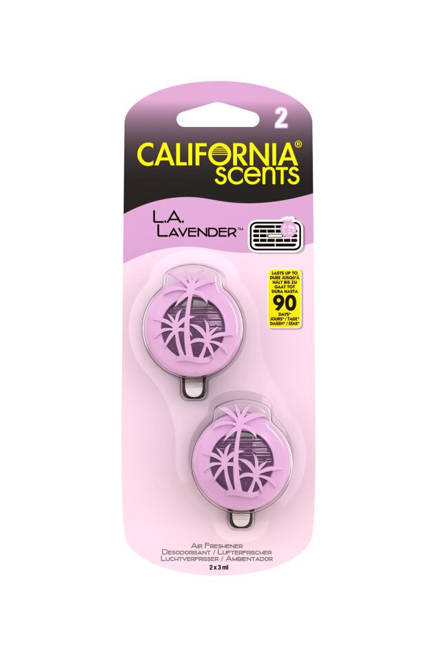 California Scents Mini Diffuser LA Lavender Lavanta Çiçegi Parfümlü Kalorifer Geçme Koku 2'li Set