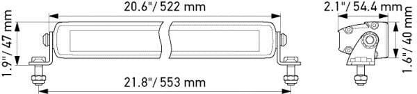 Hella Uzun Hüzme 12/24V 20'' H3 Halojen Sol-Sag Far Hareketli Montaj 1FJ358176-301