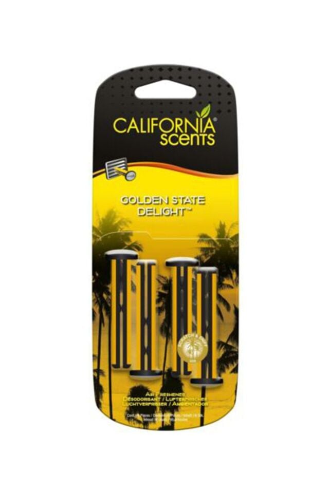 California Scents Vent Stick Golden State Delight Tatli Lokum Parfümlü Kalorifer Geçme Koku 4'lü Set