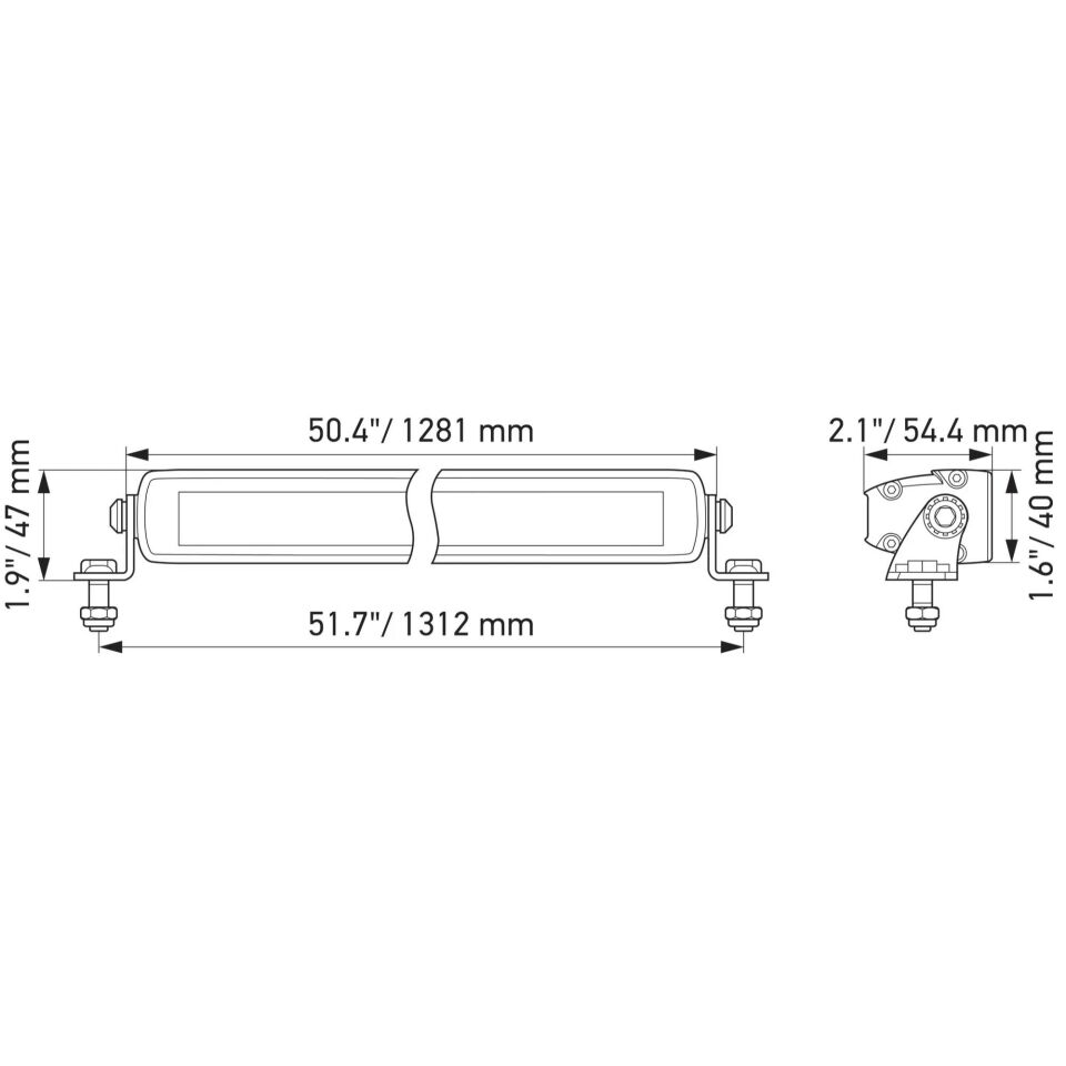 Hella Off-Road Led Lamba 12V-24V 50'' Hareketli Montaj 1FJ358176-331