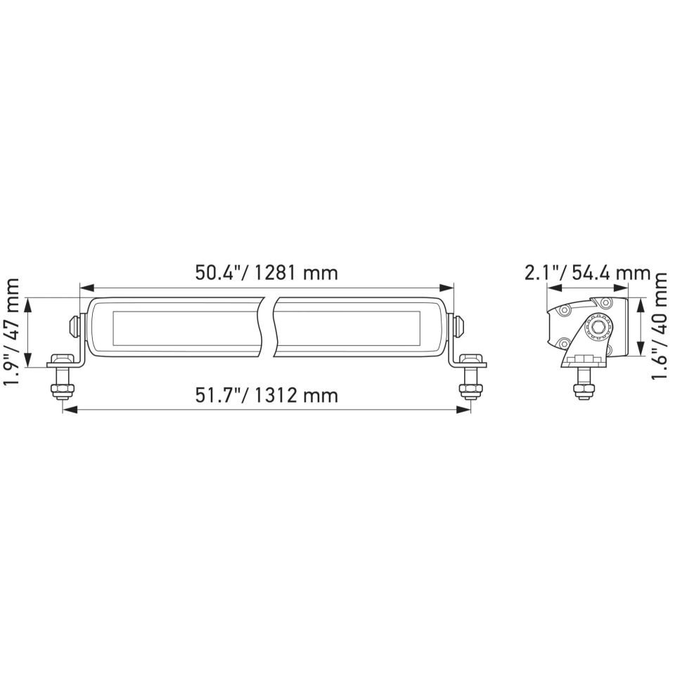 Hella Off-Road Led Lamba 12V-24V 50'' Hareketli Montaj 1FJ358176-331
