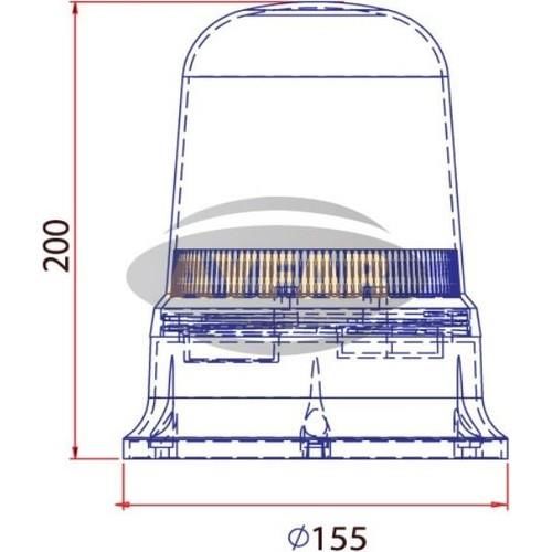 Trafik Döner ikaz Lambasi Ledli 12/24V Sari TR 503-8