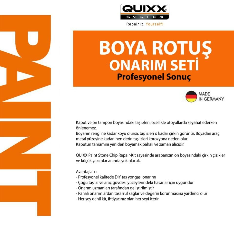 QUIXX Oto Boyasi Tas izi Onarim Seti-Gri Boya