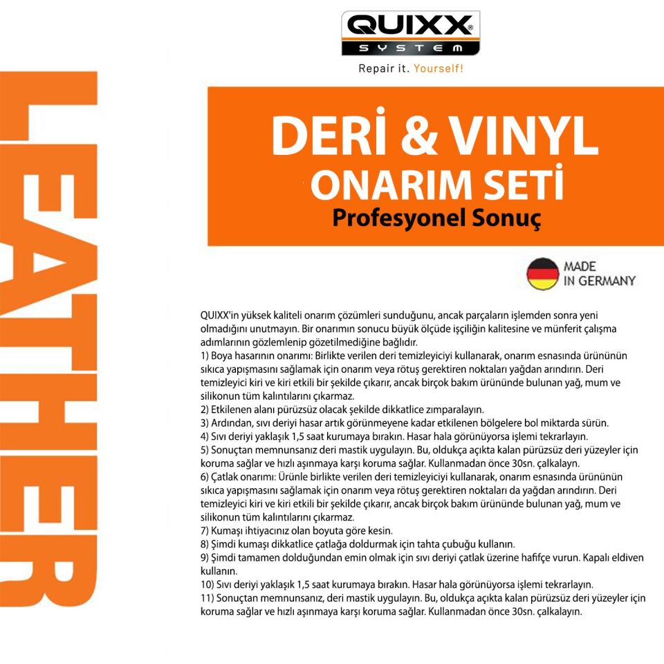 QUIXX Deri & Vinil Döseme Onarim Seti