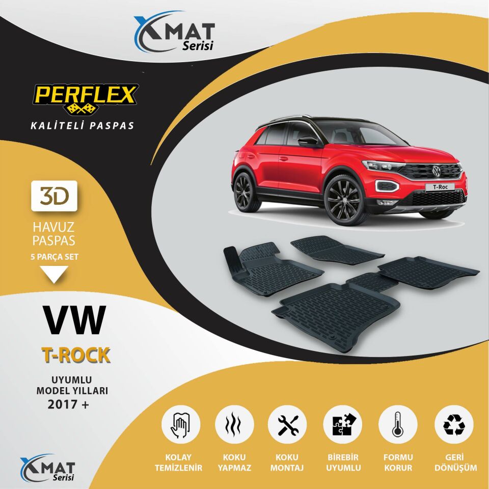 Perflex Paspas 3D Havuzlu X-Mat T-Roc 2017+