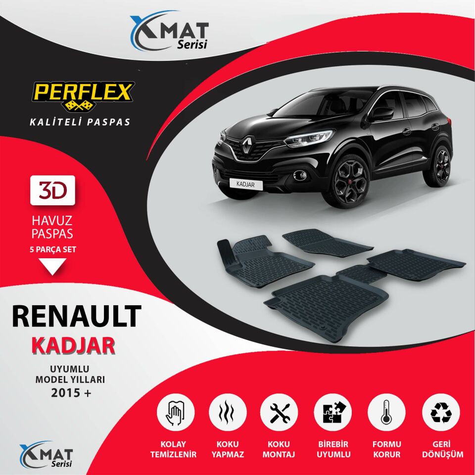 Perflex Paspas 3D Havuzlu X-Mat Kadjar 2015+