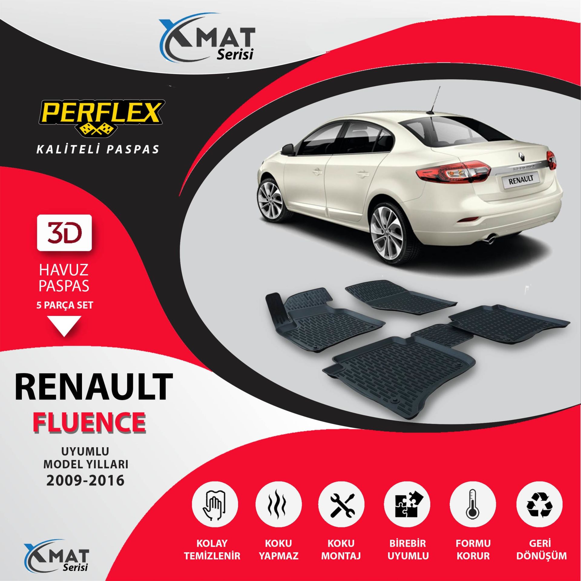 Perflex Paspas 3D Havuzlu X-Mat Fluence 2009-2016