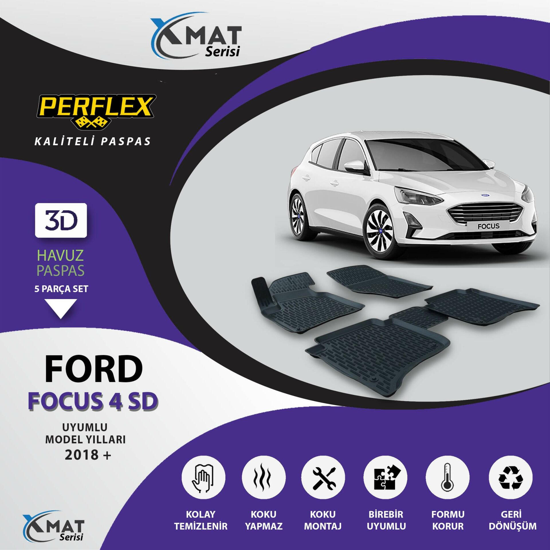 Perflex Paspas 3D Havuzlu X-Mat Focus 4 Sd 2018+