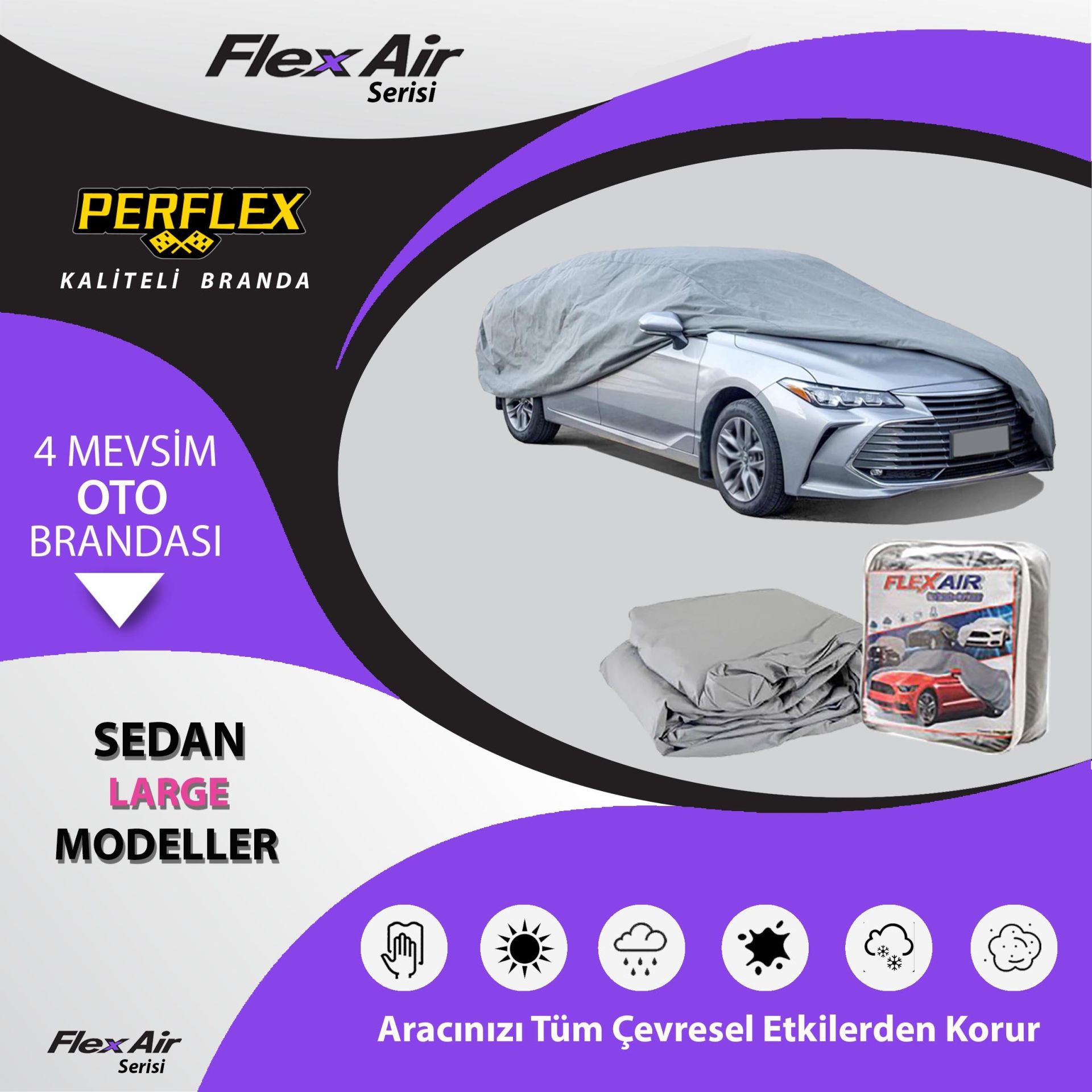 Flexair Oto Branda Sedan Large Araçlara Uyumlu