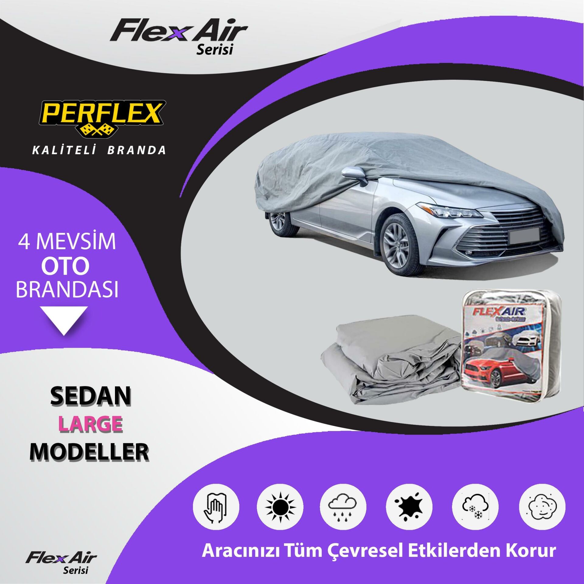 Flexair Oto Branda Sedan Large Araçlara Uyumlu