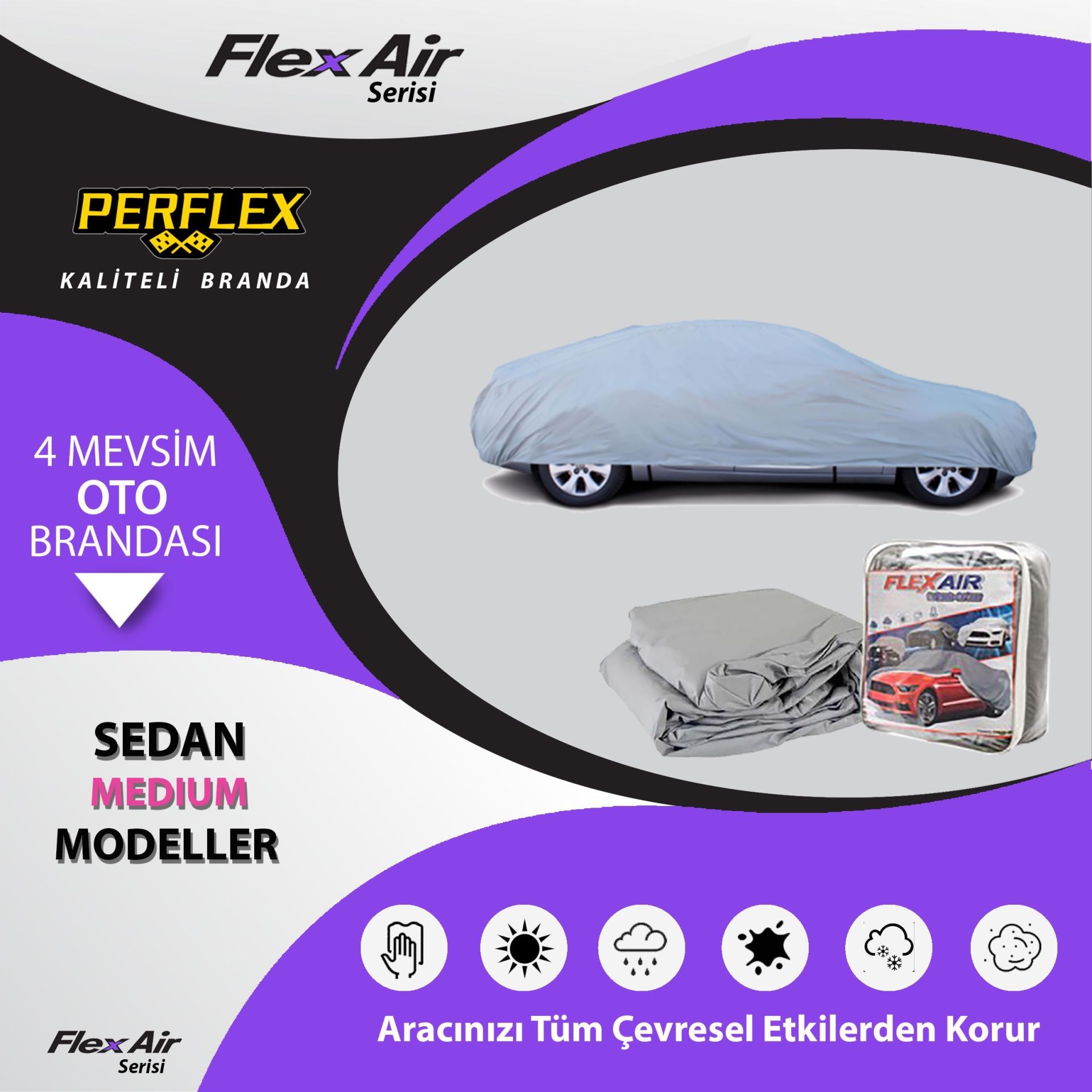 Flexair Oto Branda Sedan Medium Araçlara Uyumlu
