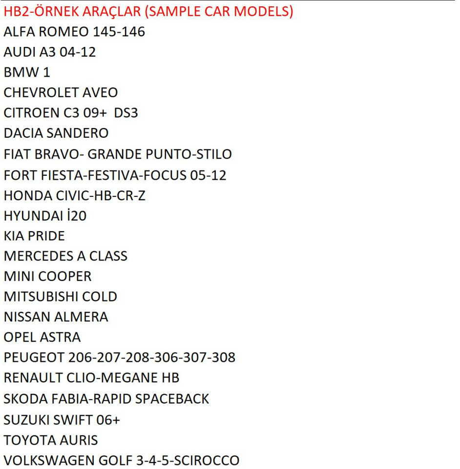 Flexair Oto Branda Hatchback Medium Araçlarla Uyumlu