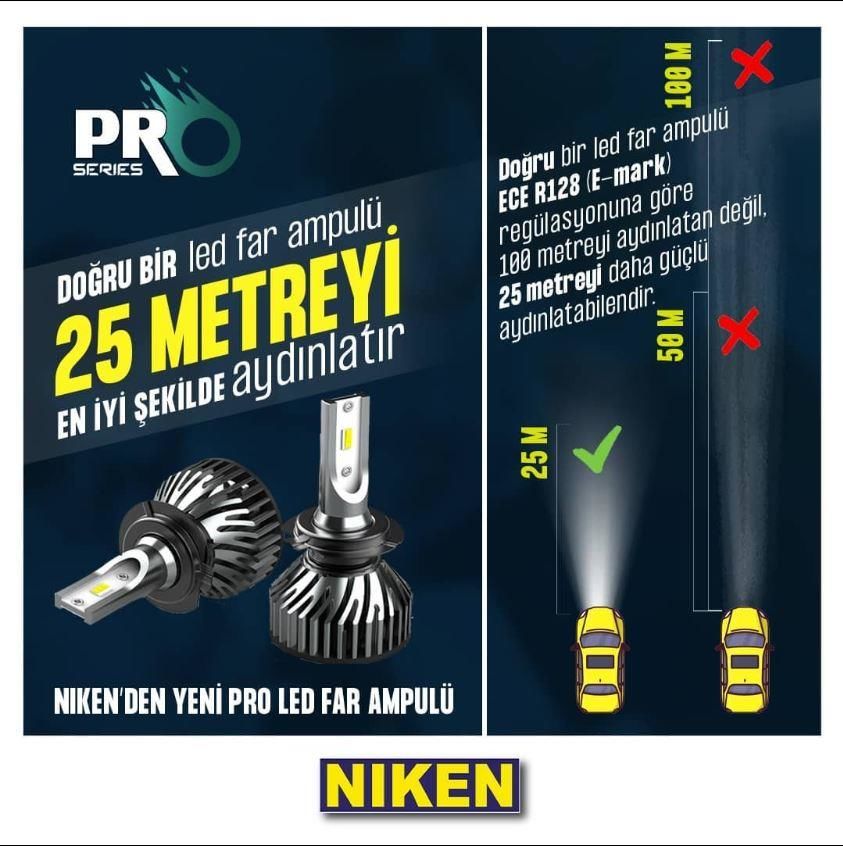 Niken Far Ampulü Led Xenon Pro Serisi H11