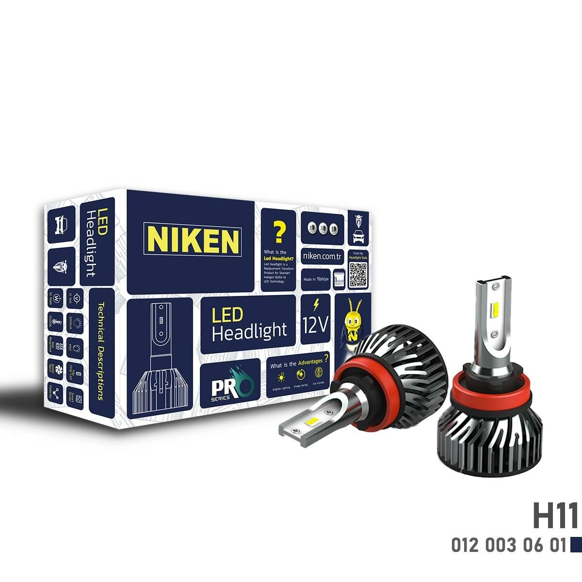 Niken Far Ampulü Led Xenon Pro Serisi H11