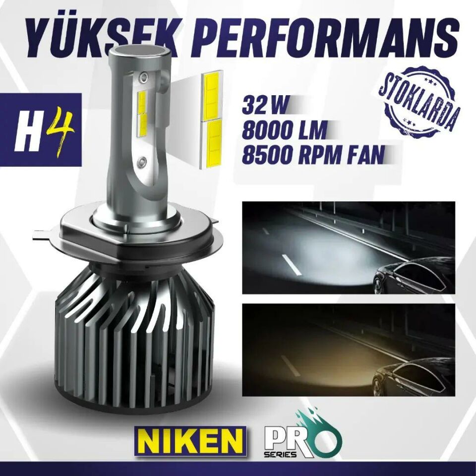 Niken Far Ampulü Led Xenon Pro Serisi H4