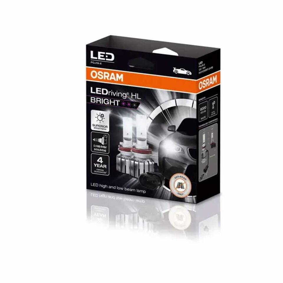 Osram Far Ampulü Led H8/H11/H16 12V 19W Bright 64211DWBRT-2HFB