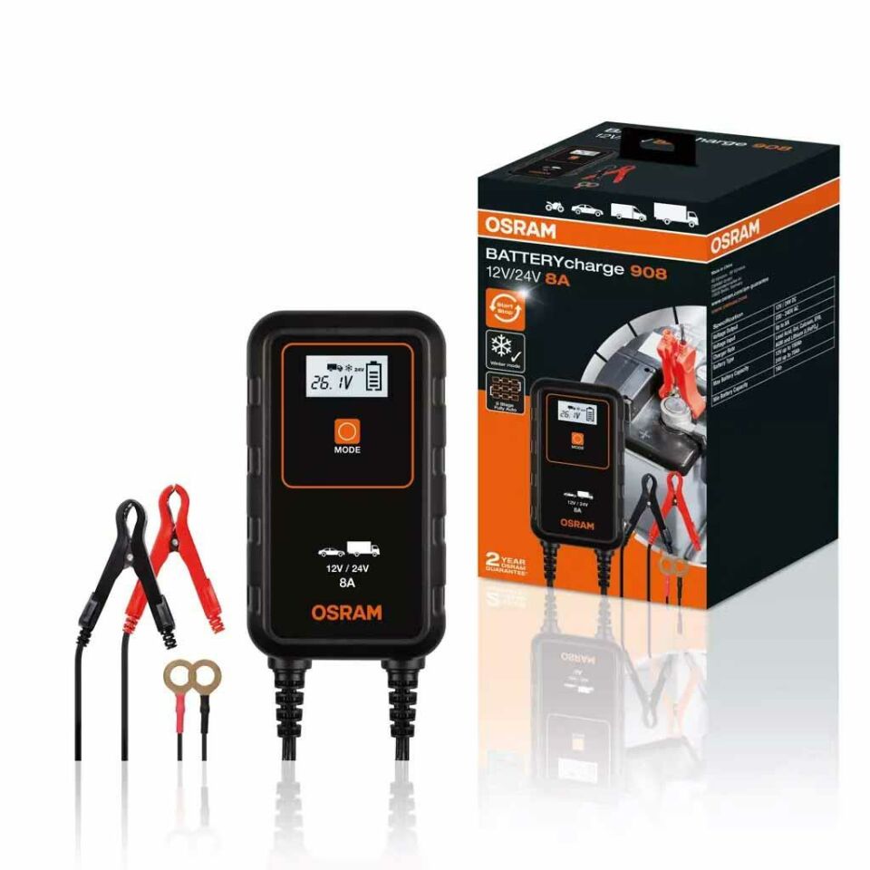 Osram Akü sarj Cihazi 12-24V 8 Amper OEBCS908