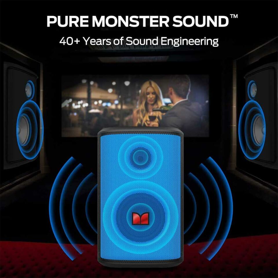 Monster Sparkle Bluetooth Tasinabilir Kablosuz Hoparlörler 80W