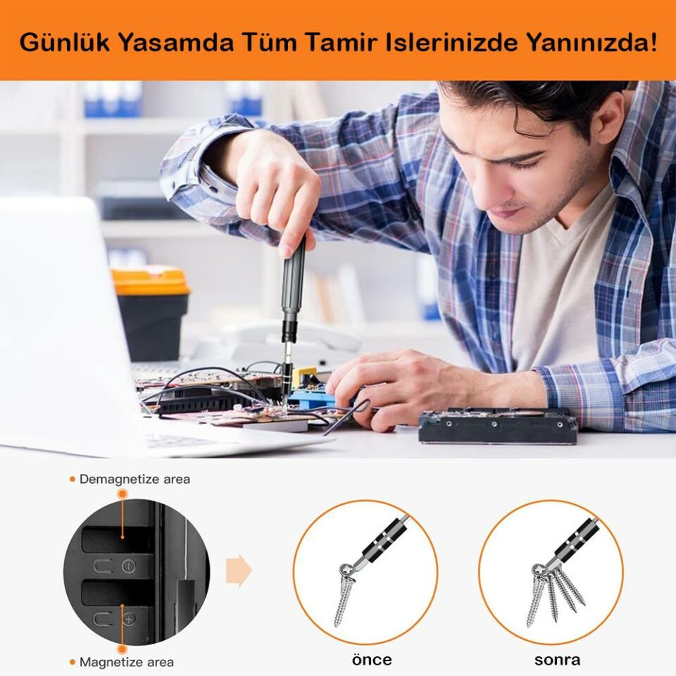 Kingsdun 150 si 1 Arada Manyetik Hassas Tornavida Seti KS-840150