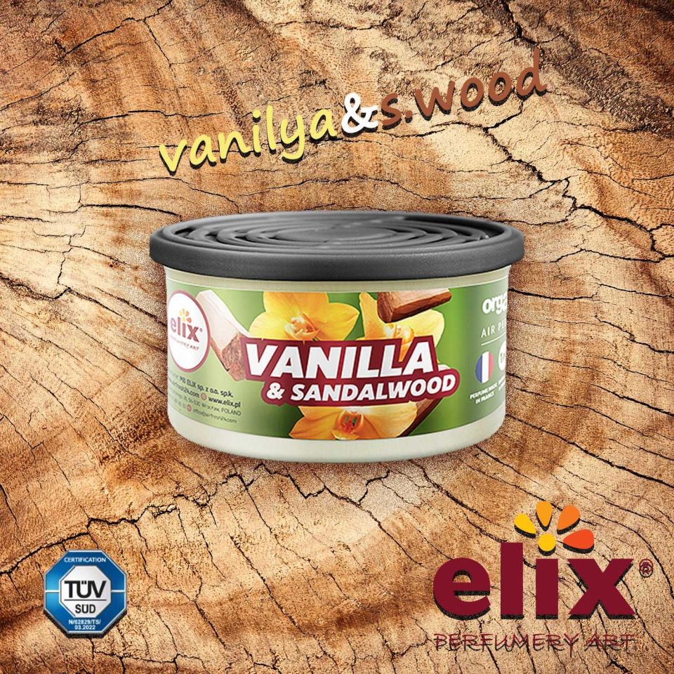 ELIX Organik Metal Kutuda Dogal Liflere Emdirilmis Özel Aromali Koku - Sandal Agaci