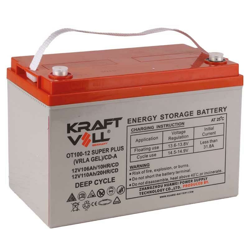 Kraftvoll 12V 106AH(10HR),110AH(20HR) Super Plus Cd Deep Cycle Gel Akü 18070004