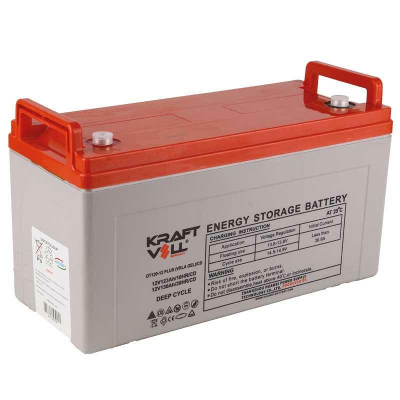 Kraftvoll 12V 123AH(10HR),130AH(20HR) Plus Cd Deep Cycle Gel Akü 18070005
