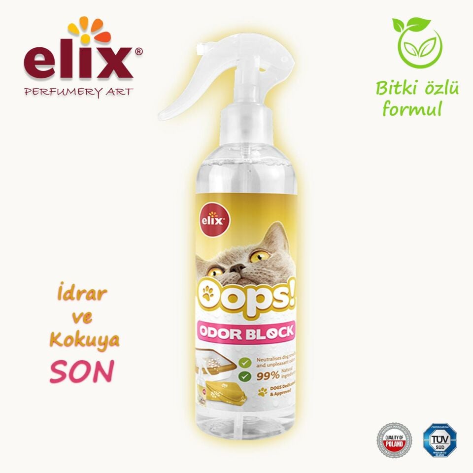 ELIX Bitki Özlü Kedi idrar Yapma ve Koku Önleyici Sprey 300ml.
