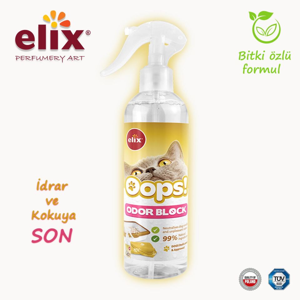 ELIX Bitki Özlü Kedi idrar Yapma ve Koku Önleyici Sprey 300ml.