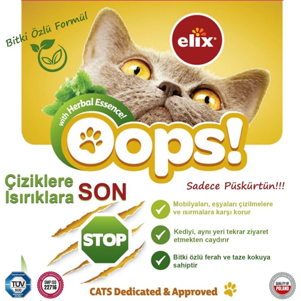 ELIX Bitki Özlü Kedi Kovucu Sprey 75ml.