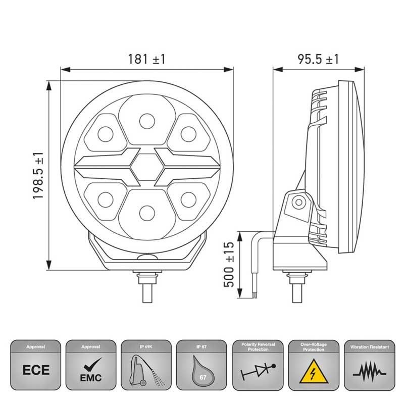 Hella Off-Road Valuefit Blade Led Uzun Far Siyah 36W 7'' Beyaz Isik 1FJ357198-051