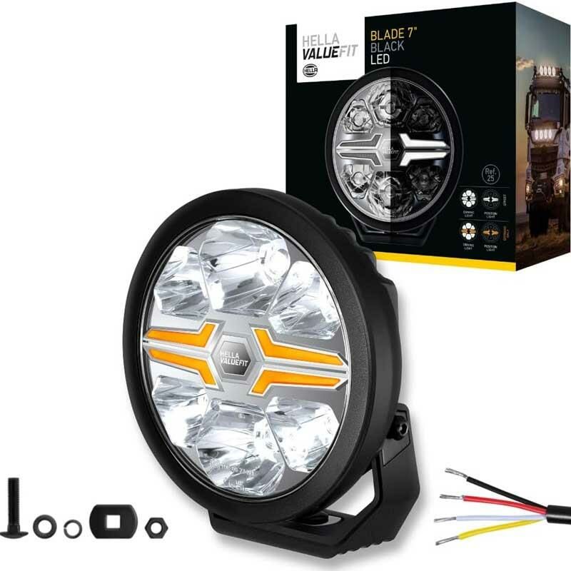 Hella Off-Road Valuefit Blade Led Uzun Far Siyah 22W 7'' Beyaz-Amber Isik 1FJ357198-061