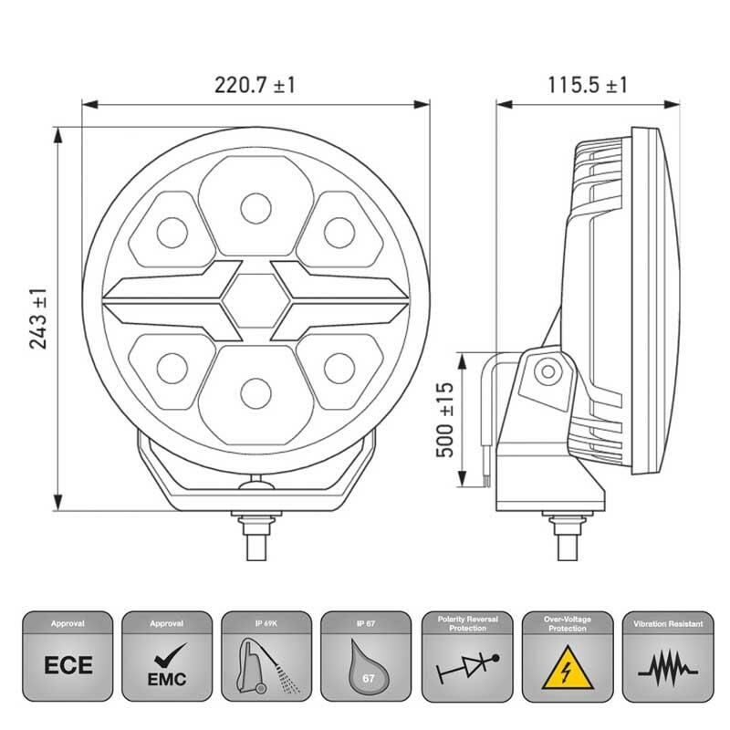 Hella Off-Road Valuefit Blade Led Uzun Far Krom 17W 9'' Beyaz Isik 1FJ357199-001