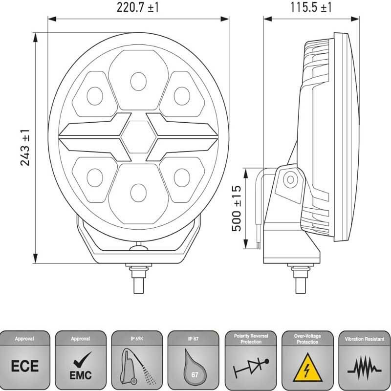 Hella Off-Road Valuefit Blade Led Uzun Far Krom 18W 9'' Beyaz-Amber Isik 1FJ357199-031