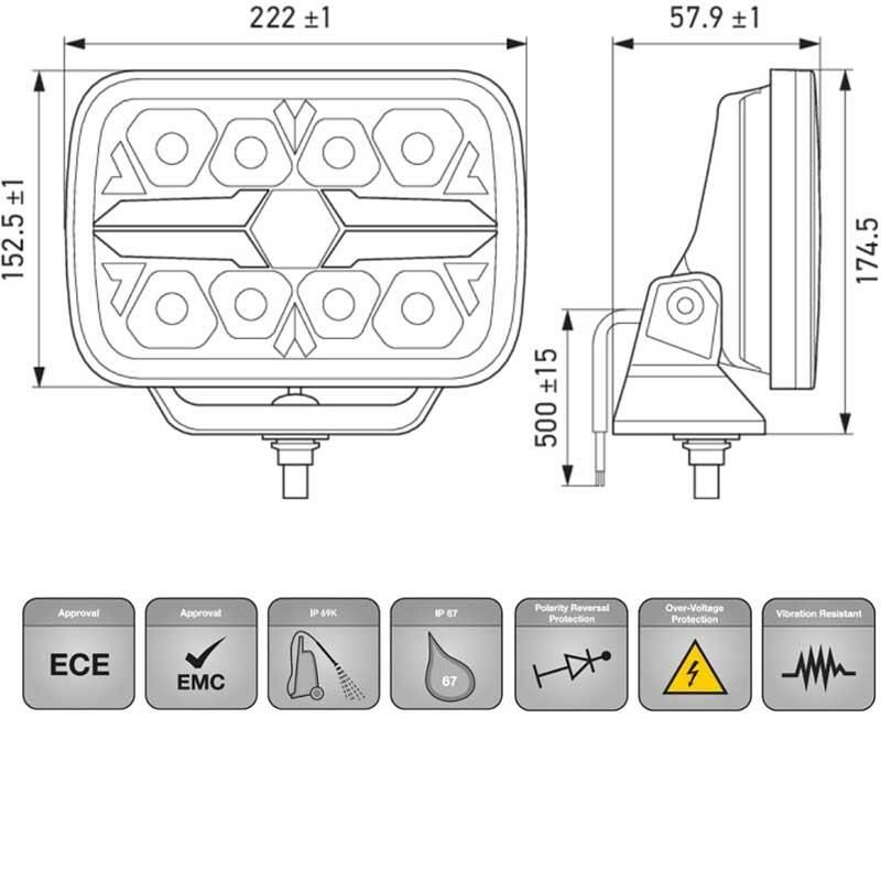 Hella Off-Road Valuefit Blade Led Uzun Far Krom 36W 9'' Beyaz-Amber Isik 1FJ357199-091
