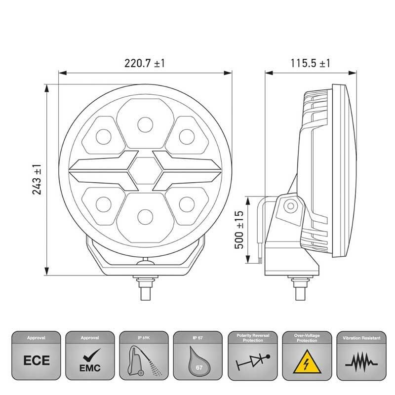 Hella Off-Road Valuefit Blade Led Uzun Far Siyah 18W 9'' Beyaz-Amber Isik 1FJ357199-071