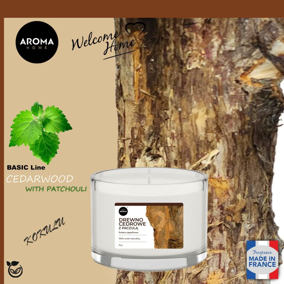 Aroma Basic Line Kokulu Mum Cedar wood with patchouli  115gr.