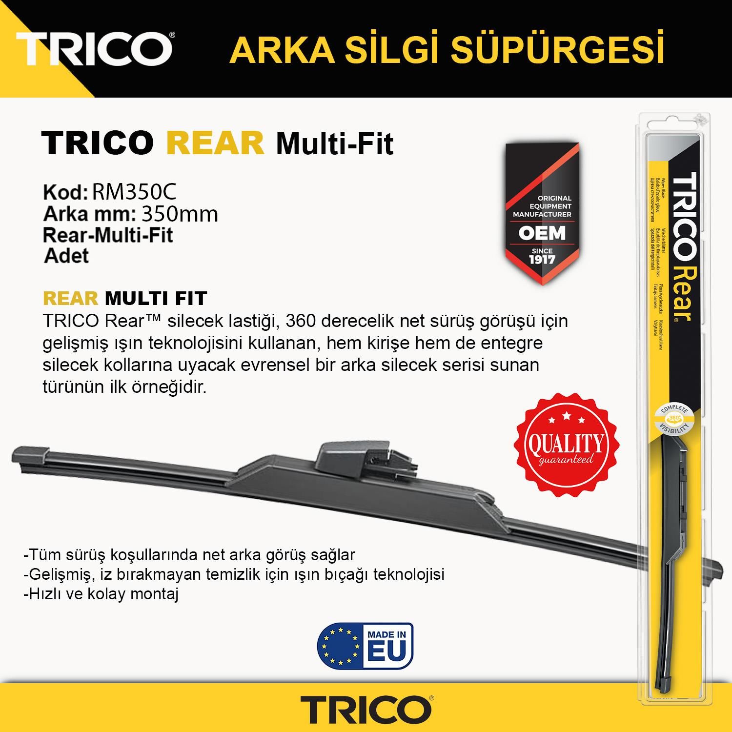 Trico MULTIFIT Arka Tek Silecek 350mm RM350C