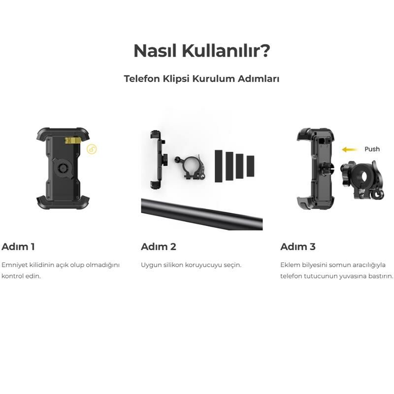 Lamicall Motosiklet ve Bisiklet Telefon Tutucu Ayarlanabilir BP03T