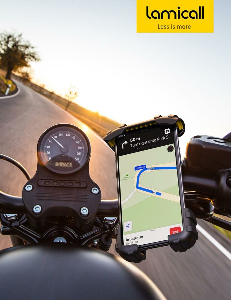 Lamicall Motosiklet ve Bisiklet Telefon Tutucu 360 Derece Döndürülebilir BM02YELLOW