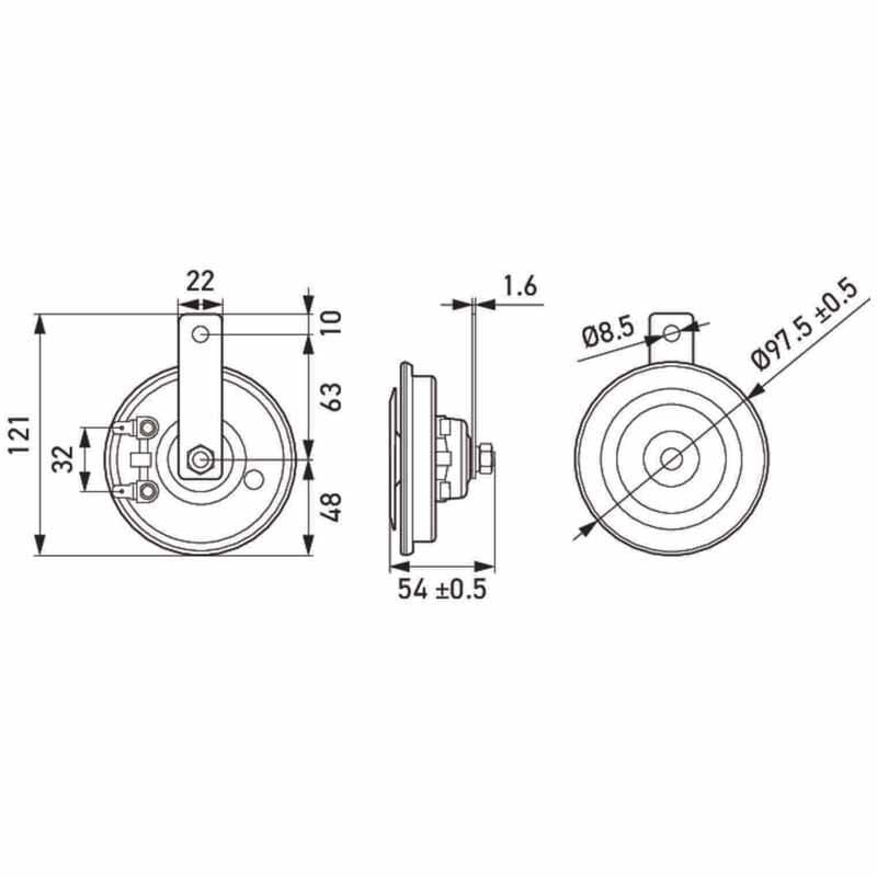 Hella Yüksek Ton Korna 12V 400HZ 115 DBA 3AL012588-291