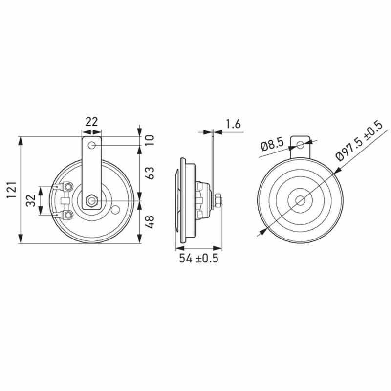 Hella Düsük/Yüksek Ton Korna 12V 335-400HZ 115 DBA 3AM012588-341