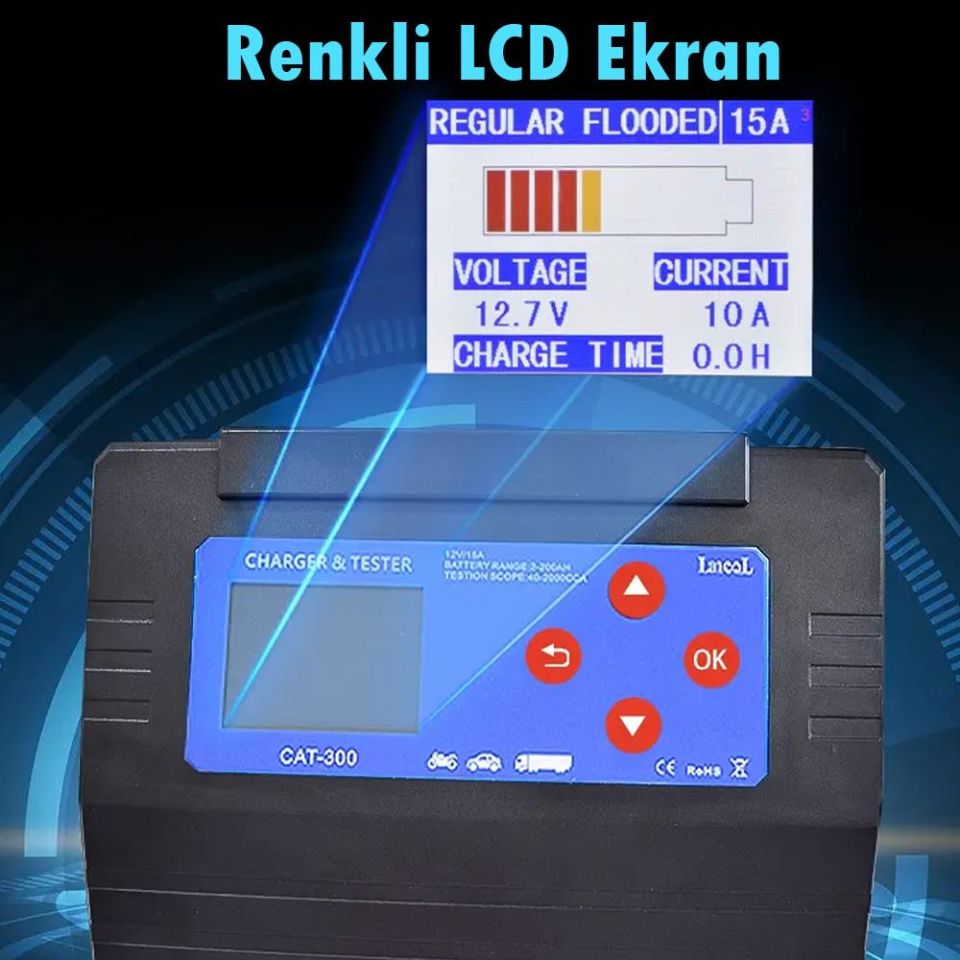 Lancol Akü Test ve Sarj Cihazi 12V/15A CAT-300