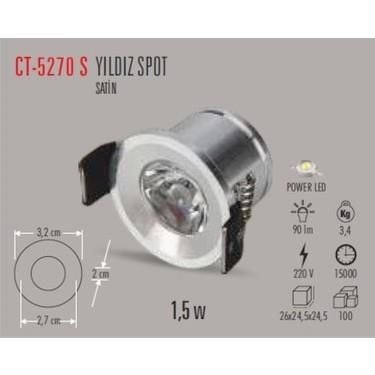 1,5W  YILDIZ SPOT POWER LEDLİ SATİN KASA (G.IŞIĞI)