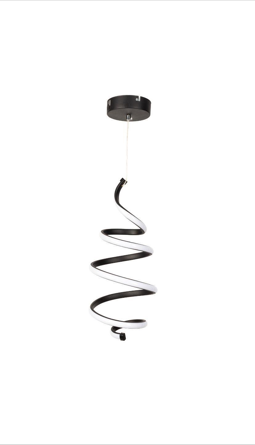SPİRALE LED AVİZE SİYAH (3 RENK)