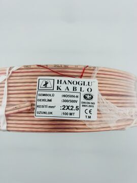 2X2,5 ŞEFFAF KODLU KORDON KABLO BAKIR