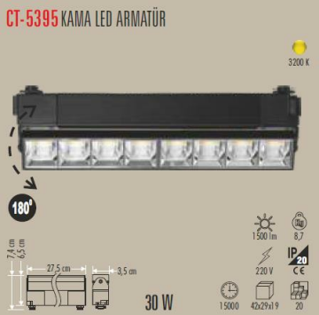 30W KAMA LED ARMATÜR (GÜNIŞIĞI)